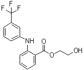 structure of CAS# 32508-98-8, beta-Hydroxyethyl flufenamate;N-(alpha,alpha,alpha-Trifluoro-m-tolyl)anthranilic acid 2-hydroxyethyl ester