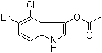 structure of CAS# 3252-36-6, 5-Bromo-4-chloro-1H-indol-3-ol 3-acetate;5-Bromo-4-chloro-1H-indol-3-ol acetate (ester); 5-Bromo-4-chloro-indoxyl acetate; 5-Bromo-4-chloro-3-indolyl acetate; 5-Bromo-4-chloro-3-indoxyl acetate