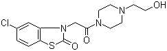 structure of CAS# 32527-55-2, Tiaramide;4-[(5-Chloro-2-oxo-3(2H)-benzothiazolyl)acetyl]piperazine-1-ethanol