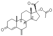 结构式 CAS# 32634-95-0, 17alpha-乙酰氧基-6-亚甲基孕甾-4-烯-3,20-二酮