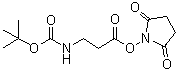 structure of CAS# 32703-87-0, N-tert-Butyloxycarbonyl-beta-alanine N-hydroxysuccinimide ester;BOC-beta-alanine N-hydroxysuccinimide ester; N-Boc-beta-alanine N-hydroxysuccinimide ester