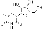 structure of CAS# 32738-09-3, 2-Thio-5-methyluridine;2-Thioribosylthymine; 2-Thioribothymidine; 2-Thioribothymine; 5-Methyl-2-thiouridine