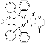 结构式 CAS# 328123-04-2, (4R,5R)-(-)-2,2-二甲基-alpha,alpha,alpha',alpha'-四苯基-1,3-二氧戊环-4,5-二甲醇并[1,2-双(二甲氧基)乙烷]二氯化钛(IV)