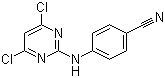 structure of CAS# 329187-59-9, 4-[(4,6-Dichloro-2-pyrimidinyl)amino]benzonitrile;2-(4-Cyanophenylamino)-4,6-dichloropyrimidine