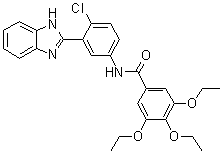 structure of CAS# 329196-48-7, N-[3-(1H-Benzimidazol-2-yl)-4-chlorophenyl]-3,4,5-triethoxybenzamide;SANT 2