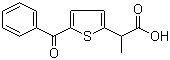 结构式 CAS# 33005-95-7, 噻洛芬酸; 2-[5-(苯甲酰基)-2-噻吩基]丙酸