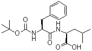 结构式 CAS# 33014-68-5, alpha-叔丁氧羰基-L-苯丙氨酰-L-亮氨酸