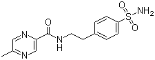 structure of CAS# 33288-71-0, 2-[4-Aminosulfonyl-phenyl]-ethyl-5-methylpyrazinecarboxamide