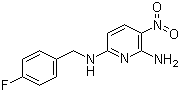 structure of CAS# 33400-49-6, 2-Amino-3-nitro-6-(4-fluorobenzylamino)pyridine;N6-[(4-Fluorophenyl)methyl]-3-nitropyridine-2,6-diamine