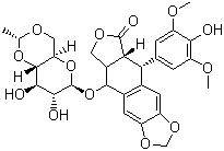structure of CAS# 33419-42-0, Etoposide;4'-Demethylepipodophyllotoxin-(4,6-O-(R)-ethylidene-beta-D-glucopyranoside); 4-Demethylepipodophyllotoxin-beta-D-ethylideneglucoside