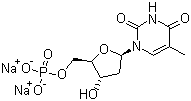 structure of CAS# 33430-62-5, 5'-Thymidylic acid disodium salt;2'-Deoxythymidine-5'-monophosphate disodium salt; dTMP.Na2