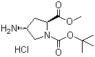 结构式 CAS# 334999-32-5, N-Boc-反式-4-氨基-L-脯氨酸甲酯盐酸盐; N-叔丁氧羰基-反式-4-氨基-L-脯氨酸甲酯盐酸盐