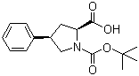 structure of CAS# 336818-78-1, (2S,4R)-Boc-4-phenylpyrrolidine-2-carboxylic acid