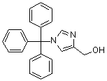 structure of CAS# 33769-07-2, 1-Triphenylmethylimidazole-4-methanol;(1-Trityl-1H-imidazol-4-yl)methanol; 1-(Triphenylmethyl)-4-(hydroxymethyl)imidazole; 1-Triphenylmethyl-1H-imidazole-4-methanol