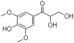 structure of CAS# 33900-74-2, 2,3,4'-Trihydroxy-3',5'-dimethoxypropiophenone