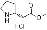 structure of CAS# 340040-67-7, (2R)-2-Pyrrolidineacetic acid methyl ester hydrochloride