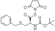 结构式 CAS# 3401-33-0, N-[叔丁氧羰基]-S-苄基-L-半胱氨酸琥珀酰亚胺基酯
