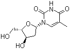结构式 CAS# 3424-98-4, 2-脱氧-L-胸苷