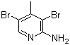 结构式 CAS# 3430-29-3, 2-氨基-3,5-二溴-4-甲基吡啶