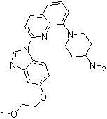 structure of CAS# 343787-29-1, CP 673451;1-[2-[5-(2-Methoxyethoxy)benzimidazol-1-yl]quinolin-8-yl]piperidin-4-ylamine