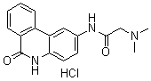 结构式 CAS# 344458-15-7, PJ 34 盐酸盐; N-(6-氧代-5,6-二氢菲啶-2-基)-2-(N,N-二甲基氨基)乙酰胺盐酸盐