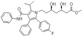 结构式 CAS# 345891-62-5, (betaR,deltaR)-2-(4-氟苯基)-beta,delta-二羟基-5-(异丙基)-3-苯基-4-[(苯基氨基)羰基]-1H-吡咯-1-庚酸甲酯