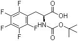 结构式 CAS# 34702-60-8, N-叔丁氧羰基-L-五氟苯丙氨酸