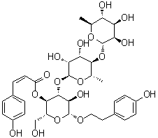 structure of CAS# 350588-96-4, cis-Ligupurpuroside B;2-(4-Hydroxyphenyl)ethyl O-6-deoxy-alpha-L-mannopyranosyl-(1→4)-O-6-deoxy-alpha-L-mannopyranosyl-(1→3)-beta-D-glucopyranoside 4-[(2Z)-3-(4-hydroxyphenyl)-2-propenoate]