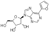 结构式 CAS# 352025-81-1, 6-(2-呋喃基)-9-beta-D-呋喃核糖基-9H-嘌呤