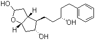 结构式 CAS# 352276-28-9, 拉坦前列腺素内半缩醛; (3aR,4R,5R,6aS)-六氢-4-[(3R)-3-羟基-5-苯基戊基]-2H-环戊并[b]呋喃-2,5-二醇