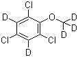 结构式 CAS# 352439-08-8, 2,4,6-三氯苯甲醚-d<sub>5</sub>; 2,4,6-三氯五氘代苯甲醚