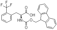 结构式 CAS# 352523-16-1, N-[芴甲氧羰基]-2-(三氟甲基)-L-苯丙氨酸
