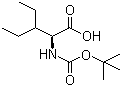 结构式 CAS# 35264-04-1, N-叔丁氧羰基-3-乙基-L-正缬氨酸
