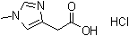 结构式 CAS# 35454-39-8, 1-甲基-4-咪唑乙酸盐酸盐