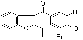 structure of CAS# 3562-84-3, Benzbromarone;3-(3,5-Dibromo-4-hydroxybenzoyl)-2-ethylbenzofuran; (3,5-Dibromo-4-hydroxyphenyl)(2-ethyl-1-benzofuran-3-yl)methanone