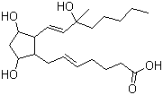 结构式 CAS# 35700-23-3, 卡前列素; (Z)-7-[(3R,5S)-3,5-二羟基-2-[(E,3S)-3-羟基-3-甲基辛-1-烯基]环戊基]庚-5-烯酸