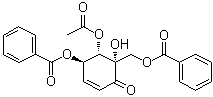 结构式 CAS# 358748-29-5, (4R,5S,6S)-5-(乙酰氧基)-4-(苯甲酰氧基)-6-[(苯甲酰氧基)甲基]-6-羟基-2-环己烯-1-酮