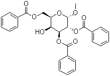 structure of CAS# 3601-36-3, Methyl D-galactopyranoside 2,3,6-tribenzoate