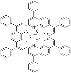 structure of CAS# 36309-88-3, Tris(4,7-diphenyl-1,10-phenanthroline)ruthenium dichloride;Tris(4,7-diphenyl-1,10-phenanthroline)ruthenium(II) chloride