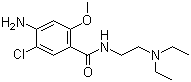 structure of CAS# 364-62-5, Metoclopramide;4-Amino-5-chloro-N-(2-(diethylamino)ethyl)-2-methoxybenzamide