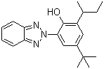 结构式 CAS# 36437-37-3, 2-(2'-羟基-3'-异丁基-5'-叔丁基苯基)苯并三唑; 紫外线吸收剂 UV-350