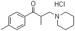结构式 CAS# 3644-61-9, 盐酸托哌酮; 脑脉宁; 甲苯哌丙酮; 4'-甲基-2-(1-哌啶基甲基)苯丙酮盐酸盐