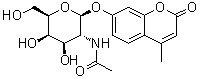 结构式 CAS# 36476-29-6, 7-[[2-(乙酰氨基)-2-脱氧-beta-D-吡喃半乳糖基]氧基]-4-甲基-2H-1-苯并吡喃-2-酮