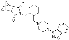 structure of CAS# 367514-87-2, Lurasidone;(3aR,4S,7R,7aS)-2-[[(1R,2R)-2-[[4-(1,2-Benzisothiazol-3-yl)-1-piperazinyl]methyl]cyclohexyl]methyl]hexahydro-4,7-methano-1H-isoindole-1,3(2H)-dione