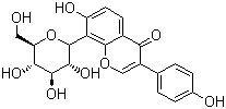 结构式 CAS# 3681-99-0, 葛根素; 葛根黄酮; 8-beta-D-葡萄吡喃糖-4',7-二羟基异黄酮