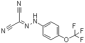 structure of CAS# 370-86-5, 2-[2-[4-(Trifluoromethoxy)phenyl]hydrazinylidene]propanedinitrile;Carbonyl cyanide [4-(trifluoromethoxy)phenyl]hydrazone; Carbonyl cyanide [p-(trifluoromethoxy)phenyl]hydrazone; FCCCP; FCCP; Trifluoromethoxy carbonylcyanide phenylhydrazone