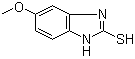 structure of CAS# 37052-78-1, 5-Methoxy-2-mercaptobenzimidazole;5-Methoxy-2-benzimidazolethiol; 5-Methoxybenzimidazole-2-thiol