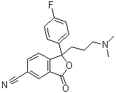 结构式 CAS# 372941-54-3, 1-[3-(二甲基氨基)丙基]-1-(4-氟苯基)-1,3-二氢-3-氧代-5-异苯并呋喃甲腈