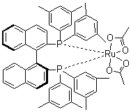 结构式 CAS# 374067-49-9, [(S)-(-)-2,2'-双[二(3,5-二甲基苯基)膦]-1,1'-联萘]钌二乙酸盐