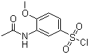 structure of CAS# 3746-67-6, N-Acetyl-4-methoxymetanilyl chloride;3-Acetamido-4-methoxy-benzenesulfonyl chloride; 3-Acetamido-4-methoxybenzenesulphonyl chloride